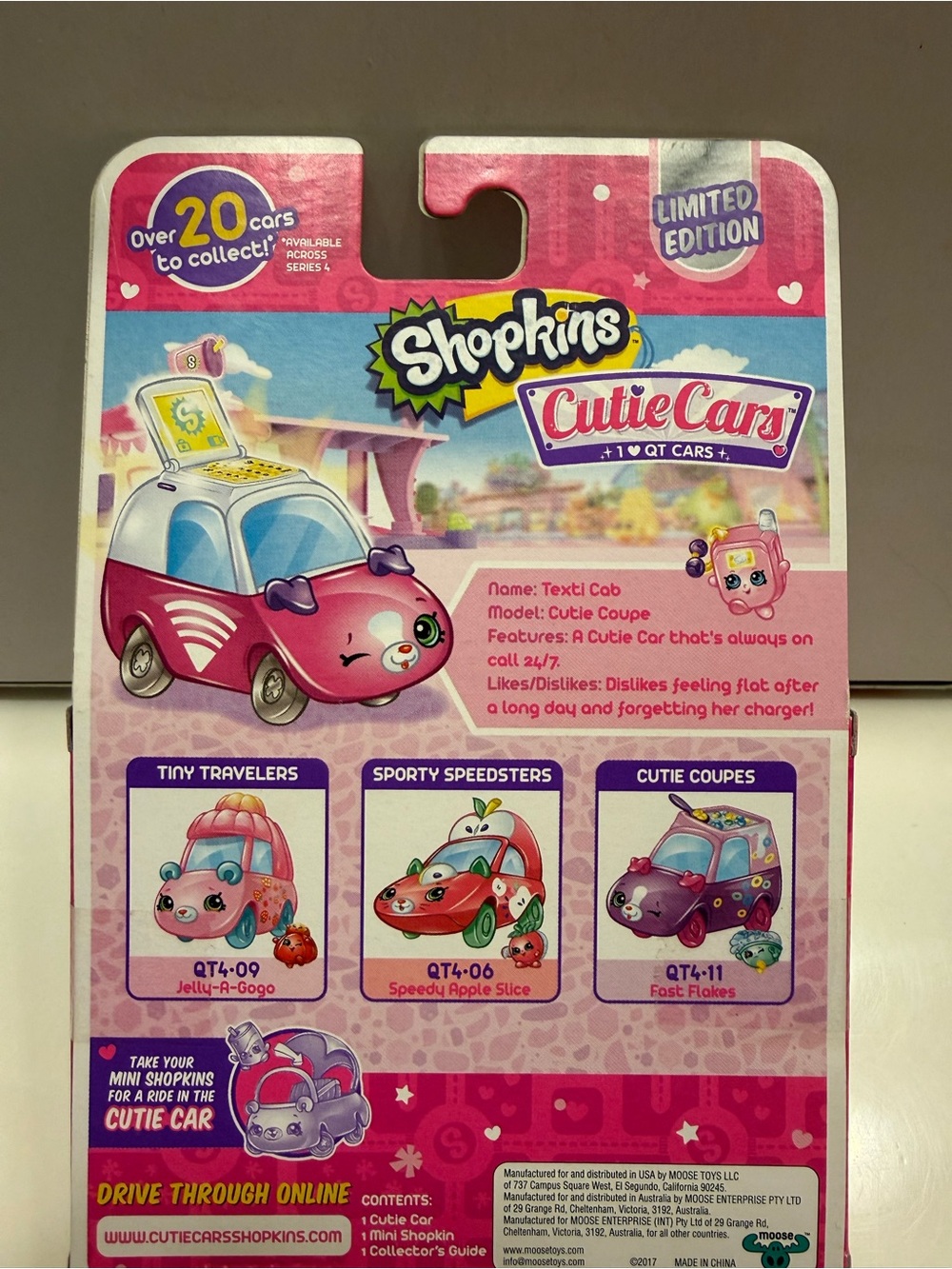 Shopkins Cutie Car Limited Edition Texti Cab QT4-12 New In Box Rare Authentic - Picture 3 of 3